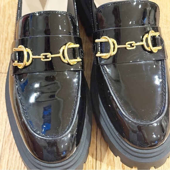 Stuart Weitzman Black Loafers with Gold Accent - Picture 8 of 11